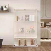 Stiklinė vitrina su LED apšvietimu dviejų durų užrakinama vitrininė spinta kolekcijoms