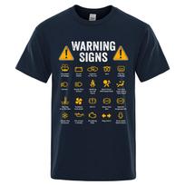 Driving Warning Signs T Shirt 2026 New Mechanic Gift 100% Cotton Men Women Unisex Oversized Heavyweight Funny Graphic Tops S juoda