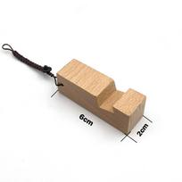 Portable Wooden Phone Stand & Holder with Keychain Hanger