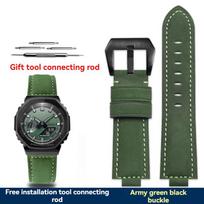 Modifikuotas karvės odos laikrodžio dirželis, skirtas Casio G-SHOCK GM-2100 GA2100 GA-2100 GM110 GA-110/120 GD-110, 24x16mm 24mm-16mm