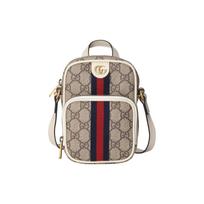 Gucci Ophidia GG Supreme drobės kuprinė per petį su Web juosta ir odos apdaila, unisex, prabangi, kasdieniam naudojimui Basic Set (Bag+Dust Bag)
