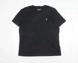 Lyle & Scott Vyriški juodi XL dydžio apvalios apykaklės marškinėliai S
