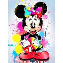Disney Diamond Painting Minnie Mouse Splatter Graffiti Style Illustration Mosaic Embroidery Diamond Painting Cross stitch Home Decoration 5D DIY Round 20x30cm