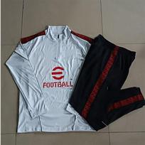 AC Milan Balta ilgomis rankovėmis treniruočių apranga Futbolo komplektas S-2XL XXL balta