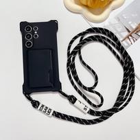 Case For Samsung Galaxy A55 A35 A15 A54 A34 A14 A52 A53 S23 FE S24 Shockproof Wallet Card Crossbody Strap Cord Lanyard Bag Cover Galaxy S24&Case & Strap