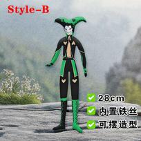 28cm Flexible With Body Wire Funny Anime The Freak Circus Plush Toys Lovely Pierrot Character Figure Plushie Doll Desk Decor gray