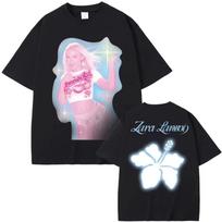 Zara Larsson dainininkės tokio pat stiliaus marškinėliai Vidurnakčio saulės albumo plakato grafinis spaudinys T-shirt vyrams moterims laisvas kasdienis medvilninis viršus S juoda