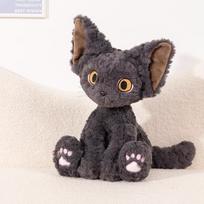 Mielas Devon Rex katės pliušinis žaislas Realistiškas minkštas žaislinis gyvūnas su didelėmis ausimis Gyvas dovana katės mylėtojams Gimtadienio Kalėdinės dovanos 24cm
