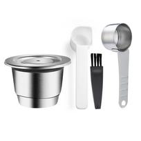 Refillable Capsule Filters Stainless Steel Espresso Cups Reusable Coffee Pods For Nespresso With Tamper Dosing Ring