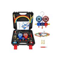 Easy Carry Automotive Refrigerants Charging Set Multiple Function Pressure Meter & Secure Connector for R22 R134 R404 R410 mėlyna/raudona