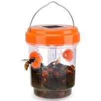 Solar Wasp Traps Hanging Yellow Jacket Trap With Uv Led Light Reusable Bee Trap Catcher For Hornets Flying Insects Killer