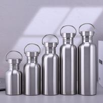 500/750/1000ml Nerūdijančio plieno vandens butelis Viensienis Didelės talpos Su plačiu kakšteliu Termosiniai buteliai su dangteliu Dviračių gėrimo indai Sportiniai 500ml sidabras