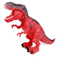 Tyrannosaurus T-rex vaikščiojantis realistiški garsai Baterijomis maitinamas dinozauras Vaikų žaislas Aukštos kokybės raudona