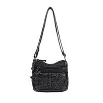 Vintažinė pečių rankinė Džinsinė crossbody rankinė juoda