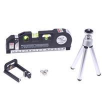 4-in-1 Laser Level Complete Set with Tripod - Infrared Laser Level, Tape Measure, Spirit Level & Ruler, Pro Measuring Kit