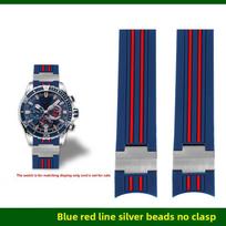 Natūralaus kaučiuko laikrodžio apyrankė 22 mm lenkta Ulysse Nardin 263-10-3/93 263 DIVER Silikoninė apyrankė Sulankstoma sagtelė Vandeniui atsparūs apyrankės 22mm for 44mm Dial