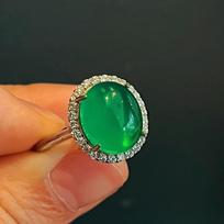 Nefrito žalia Ledo spalvos Šviečiantis Natūralus Chrysoprase Žiedas Agato Žiedas Realus Kadras green