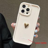 3D Gold Love Heart Personalized Custom Name Case For Xiaomi Poco X6 X5 F5 M6 F6 Pro Mi 14 13 12 11 Lite 5G 14T 13T Pro DIY Cover For Xiaomi 12 (12X)