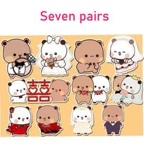 Cute Bubu Dudu Wedding Fridge Magnets Kawaii Panda Yier Home Decor Sticker Creative Anime Home Accessories Couple Ornament Gift
