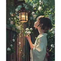 CHENISTORY Acrylic Paint By Numbers For Adults Beginner Girl Landsape Picture On Canvas Diy Ideas For Home Decoration 20x30cm no frame