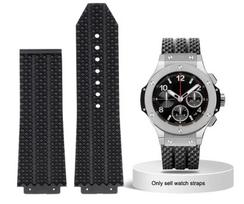 Apyrankė laikrodžiui HUBLOT BIG BANG Silikoninė 25*19mm Vandeniui atspari vyriška laikrodžio apyrankė Grandinėlės laikrodžio aksesuarai Guminė apyrankė 25-19MM