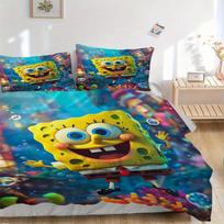3 vnt. Povandeninis SpongeBob SquarePants pledų komplektas Minkštas ir patogus Miegamojo, svečių kambario ir bendrabučio dekoras Patalynės komplektas F096 135x200cm