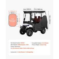 SucceBuy Golf Cart Cover Visible Full-Enclosure 2&2+2;2+2/4 Seater Waterproof Oxford PVC Coating Windproof Hook Fits Most Carts