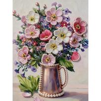 Unique DIY Pearl Gem Painting Kit 30x40cm Bouquet Frameless Art Perfect Handmade Gift for Adults Home Wall Decor for Any Occasion 30x40cm gray