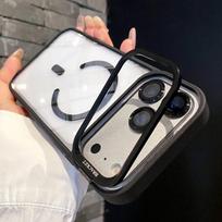 Metal Lens Stand Magnetic For Magsafe Case For iPhone 17 16 15 14 13 12 11Pro Max Plus Air Shockproof Wireless Charge Clear Case iPhone 13