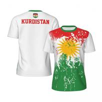 Kurdistano vėliavos rašto vyriški futbolo marškinėliai madingas nacionalinis herbas 3D spausdinta sportinė ir laisvalaikio didelio dydžio kvėpuojanti T-shirt XXS balta