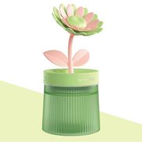2026 USB Portable Ultrasonic Humidifier - Colorful Cup Aroma Diffuser, Cool Mist Maker, Flower Air Purifier with LED Light žalia