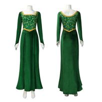 Monster Shrek Princess Fiona Green Dress Cosplay Costume S