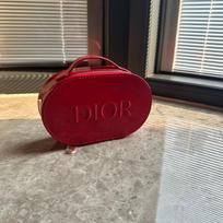 Dior Raudonas Blizgus Kosmetikos Krepšys su Rankena, Nešiojamas Kelioninis Makiažo Organizatorius raudona