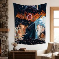 Berserk Anime Poster TapestrySword Sorcery Wall HangingDemonic Beast DecorDark Fantasy Art Wall DecorFor Living Room Decor 74x94cm(29x37in)