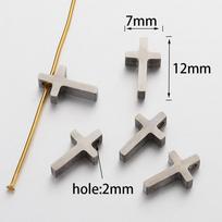 5-10pcs Stainless Steel Beads Cross Gold Color Spacer Beads for DIY Jewelry Making Components Accessories Bracelet Necklace 5pcs