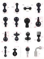 Metalinis motociklo galinio vaizdo veidrodėlio telefono laikiklio adapteris su 1/4  sriegiu į 17/20/25/rutulinę galvutę ir M10 strypu 17mm Ball Head to 1/4 Screw Set