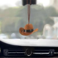 Fabric Cowboy Hat Car Hanging Ornament Fun Decor Uses for Automotive Interior Road Trip Gift Universal Fit for Most Cars ruda