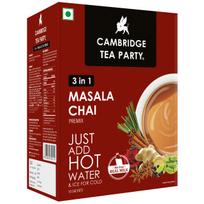 Cambridge Tea Party Instant Tea Masala Chai with Adrak Elaichi, 3 in 1 Premix Powder, 10 sachets