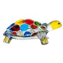Crystal Glass Turtle Ornament Painted Lucky Gift Turtle Figurine Decoration Fengshui Miniatures Clear Tortoise Statue Craft įvairiaspalvis