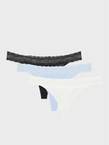TOMMY HILFIGER Moteriškos kelnaitės su juostele, 3PACK TANGA THONG, 3vnt