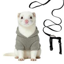 Naminių šeškų gobtuvas Reguliuojamas Ergonomiškas Patogus Kostiumas Šeškų Kostiumas Ir Pavadėlių Rinkinys Hamsteriams Chinchilloms Triušiams Šuniukams pilka spalva