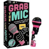 Grab The Mic Karaoke Game with Text Cards, 2-10 Players, Hilarious Board Game for Kids & Adults, Perfect for Parties & Birthdays - HZ