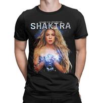 Dainininkės Shakira Pasaulinio Turo Marškinėliai Vyrams ir Moterims Vasariniai Medvilniniai Drabužiai Laisvalaikio Mada Apvalia Kaklo Trumpomis Rankovėmis T-shirt Streetwear S juoda