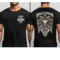 Harley-Davidson Kaukolės Sparnai Marškinėliai – Visconsino Pardavėjo Marškinėliai, Ryškus Spaudas Ant Nugaros M