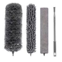 Telescopic Dust Duster with Retractable Handle Extendable Feather Duster Dust Removal Kit with Multi-head Replacement 4pcs