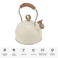 With Handle Whistling Tea Kettle Stainless Steel Whistling Kettle Stainless Steel Teapot  Stove Top smėlis