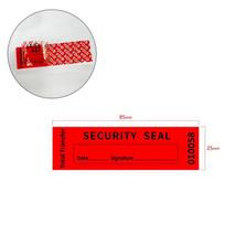 100Pcs Total Transfer Tamper Evident Labels Security Warranty Void Stickers Red Blue 25*85 Mm Triple Serial Numbers Seal Sticker mėlyna