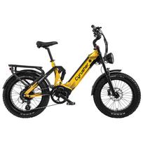 Cyrusher Kommoda Pro Elektrinis dviratis 250W Galingas variklis 52V20AH Baterija Kalnų elektrinis dviratis 20 colių padanga Hidraulinis stabdys Elektrinis dviratis geltona