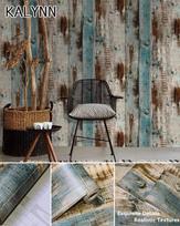 Vintage Wood Self Adhesive Paper Removable Peel Stick Wallpaper Blue Wood Panel Interior Film Leave No Trace Surfaces Easy Clean 1mx45cm