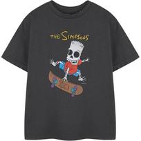 The Simpsons Vanilla Underground Boys Grey Bart Halloween Graphic Tee S juoda